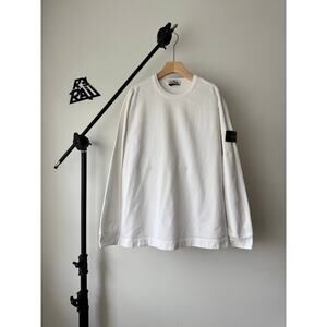 Stone Island Heavy Cotton Jersey Crewneck Sweatshirt White